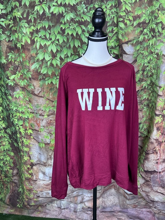 78 & SUNNY Burgundy "Wine" Graphic Logo Lightweight Sweatshirt, 1X - Picture 2 of 10